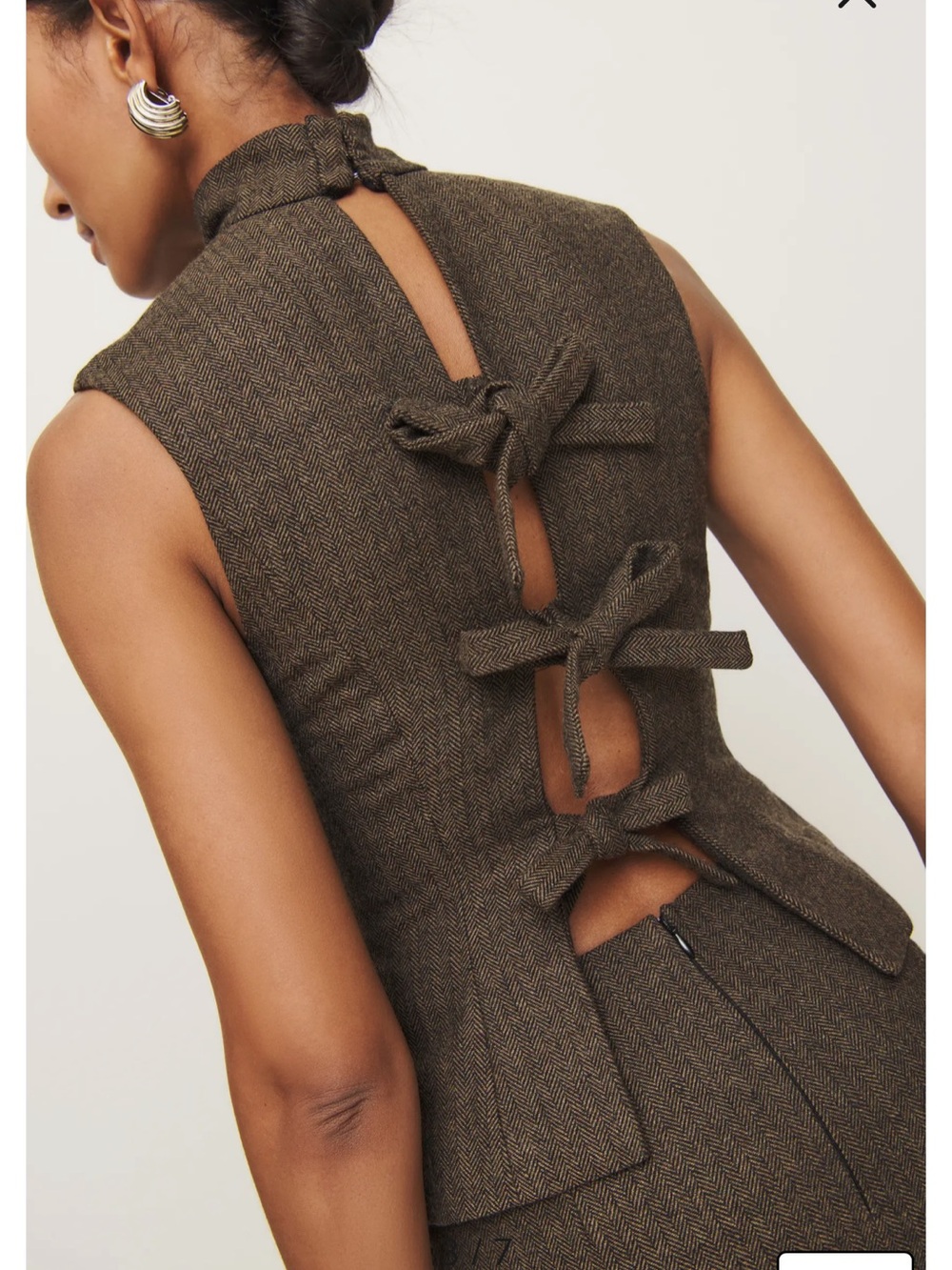 Reformation x Kacey Musgraves Sutton Mock Neck Sleeveless Wool Blend Top